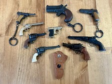 9 VTG Novelty HANDGUN PISTOL Replica Key Chains Mini Guns  1 Mini Holster