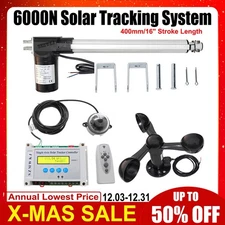 16" 6000N Linear Actuator+Wind Speed Sensor W/ Single Axis Solar Tracking System