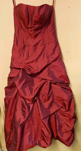 I Occassions Long Burgundy Red Formal Prom Dress Size 10
