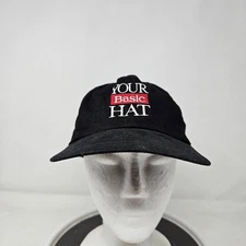 Vintage Your Basic Hat Cap Snap Back One Size Black Funny Slogan Mens 90s