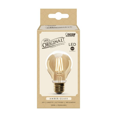 #ad Feit Electric AT19 VG LED Amber Soft White 2100K 300 lm. A19 E26 LED Bulb 60W $10.16