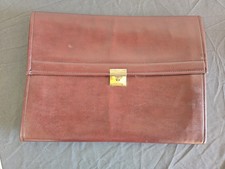 Hazel Leather Portfolio Briefcase Document Organizer Vintage Brown Soft Case