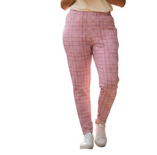 Versona Vintage Women's pants red/white plaid Pull-On Size NEW 2XL Taper Legs