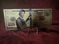 Star Wars Han Solo Collectible Gold Foil $100 Bill Novelty Curre