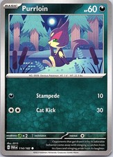 Purrloin Paradox Rift 114/182 Common Pokemon Near Mint Pokemon Card