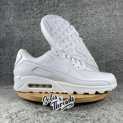 Nike Air Max 90 Leather Triple White Size 13 Men Sneakers CZ5594-100