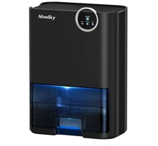 NineSky Dehumidifier for Home, 70 OZ Water Tank In Black New