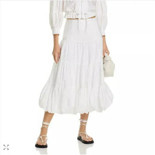 NWT Cinq a Sept Pyper Skirt White Tiered Bubble size 4