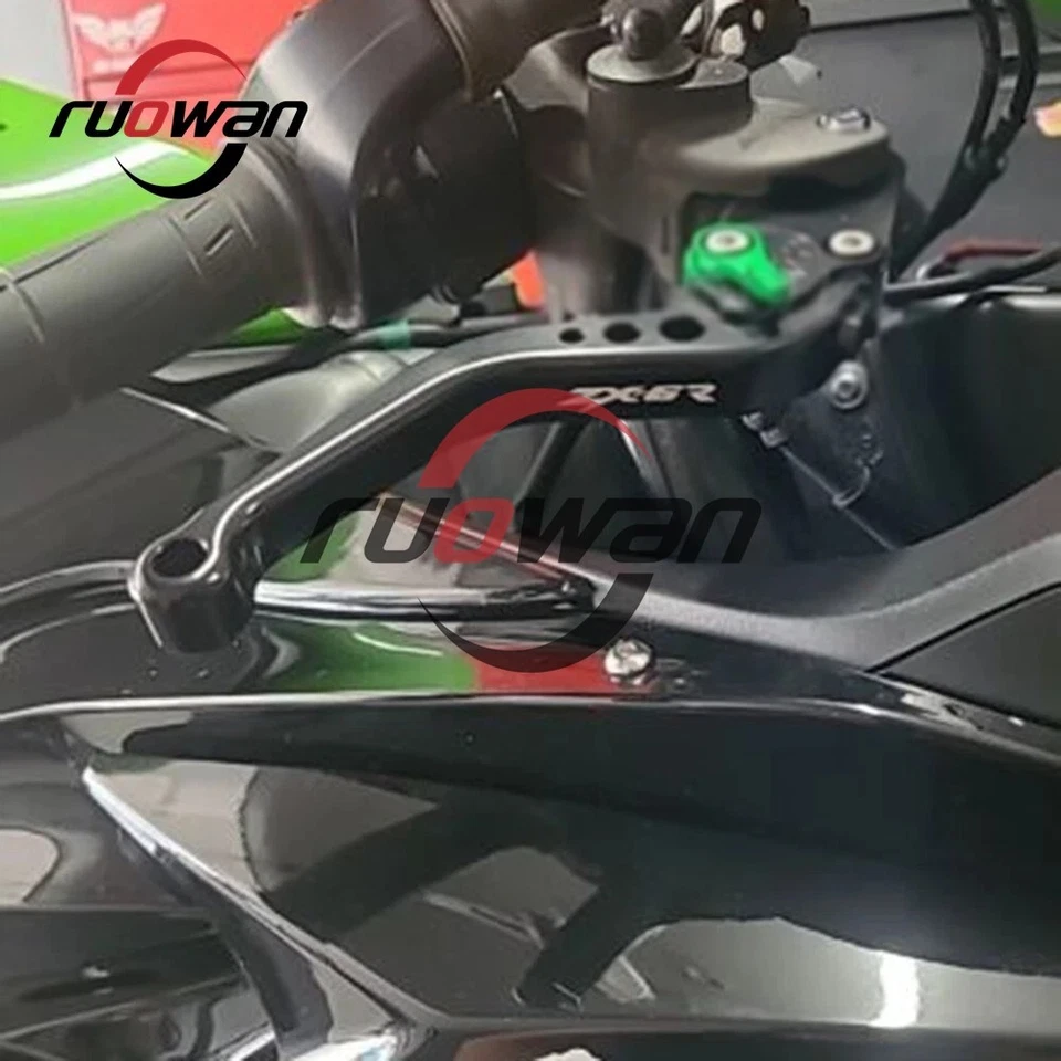 Palancas de embrague de freno ajustables cortas CNC aptas para Kawasaki Ninja ZX-6R ZX6R ZX 6R Foto 3 de 4