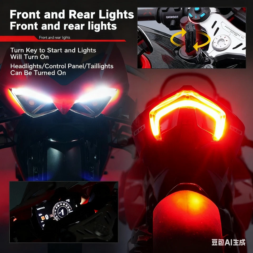 1:6 Ducati V4s alloy motorcycle ignitable start spray simulation locomotive mode - Image 3 of 4