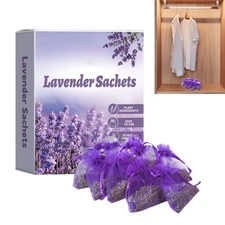Lavender Sachets 10Pcs Natural Moth-Proof Strong Scent Home Closets