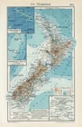 1920s NEW ZEALAND COOK ISLANDS KERMADEC ISLANDS CHATHAM ISLANDS Antique Map