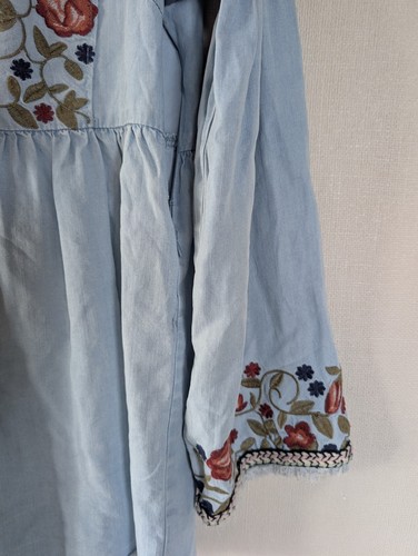 Miss Me Floral Tunic Boho Embroidered Cottagecore Babydoll Festival Fairy Dress - Picture 7 of 18
