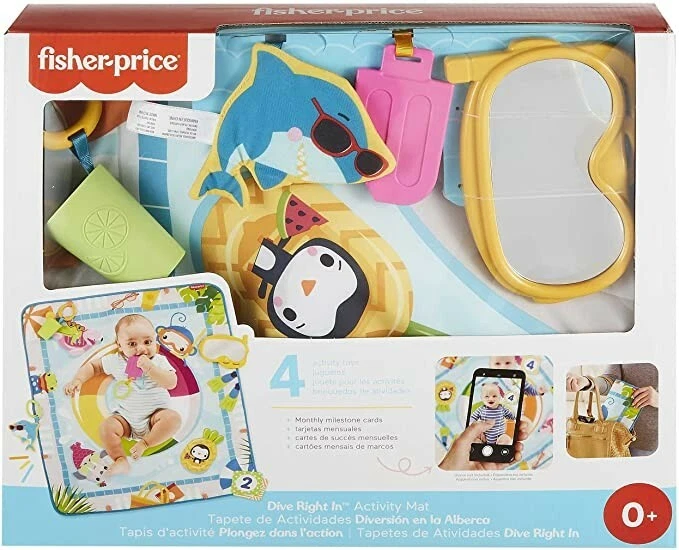 Fisher-Price Baby Activity Mat – Foldable, Washable Pool-Themed Play Toys NEW