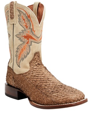 Dan Post Men's Exotic Sea Bass Skin Western Boots - Broad Square Toe