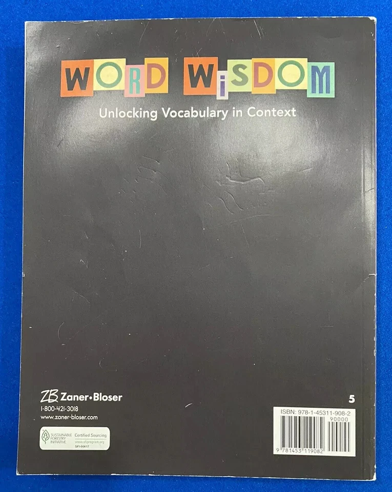 Zaner-Bloser Word Wisdom Grade 5: Student Edition (2017 Edition) Like New - Image 2 of 2