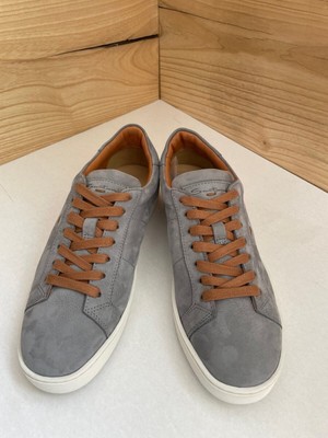 SANTONI Herren Grau Nubuk Leder Sneaker / Schuhe / Made in Italy / 41EU / 8US