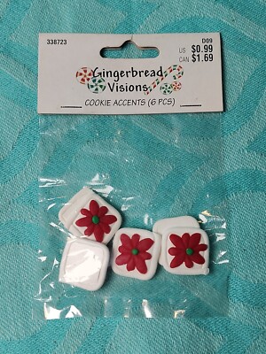 Vintage Gingerbread Visions Miniature Crafting Pieces Cookie Accents 6 Piece