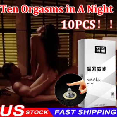 10PCS Small Size Ultra Thin Latex Condom for Men Sex Products Tight Condoms 45mm