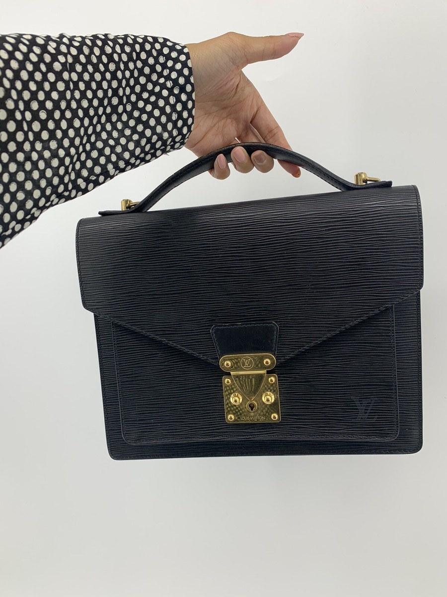Louis Vuitton Monceau Metis Black Epi Handbag Clutch Mini