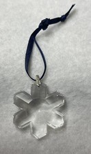 Swarovski Snowflake Ornament - 34mm - 1 1/4" on Blue Ribbon