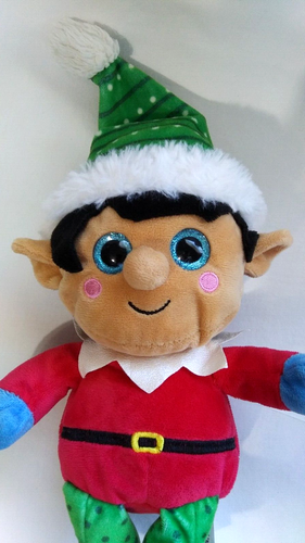 Juguete de peluche Walmart Holiday Time Elf de 10" ojos brillantes azules grandes - Imagen 7 de 7