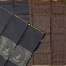 Namaste Vintage Black Sarees 100% Pure Silk Woven Paisley Sari 5YD Craft Fabric