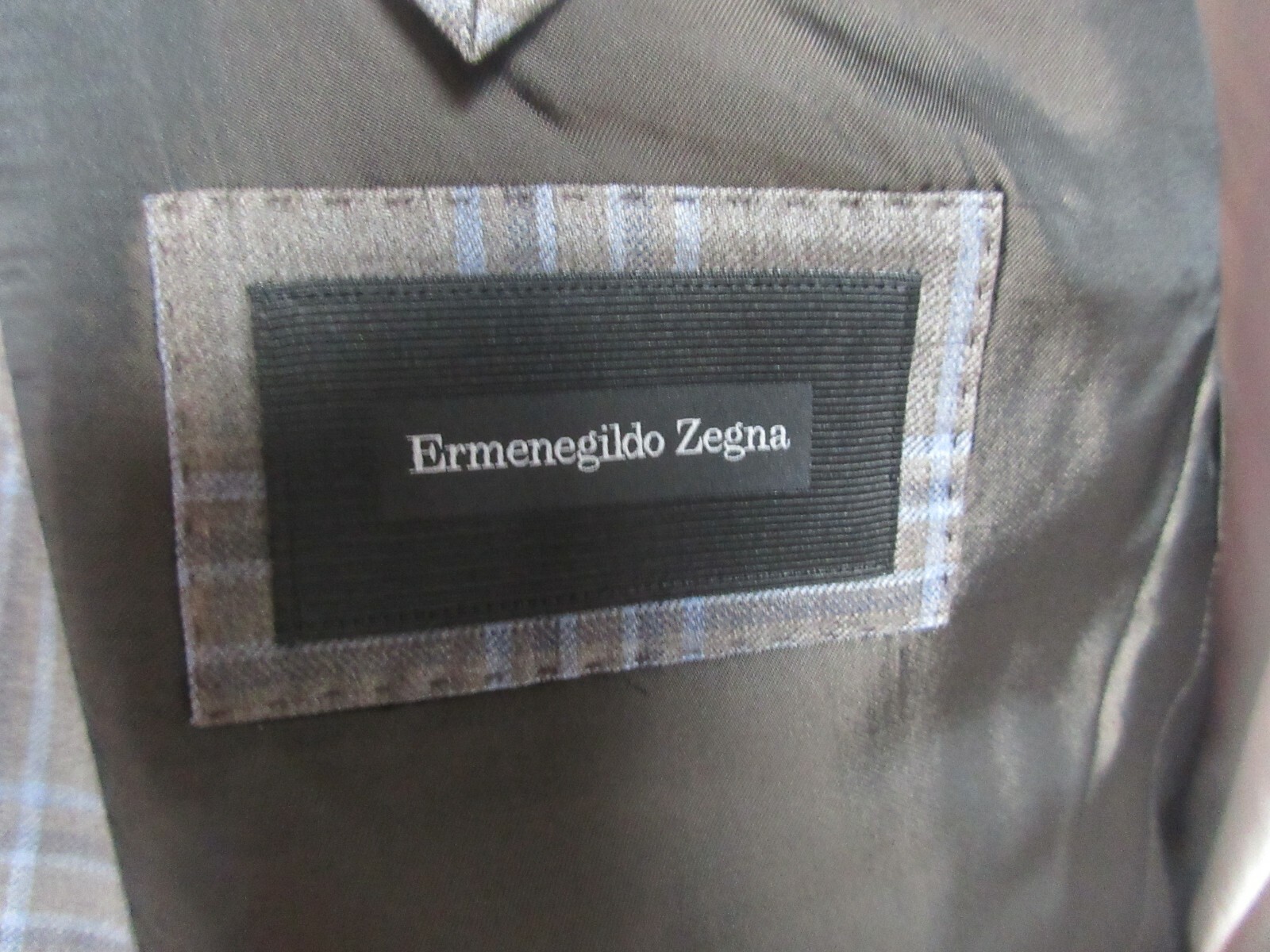 ERMENEGILDO ZEGNA Wool Brown Blue Plaid Jacket RE… - image 6