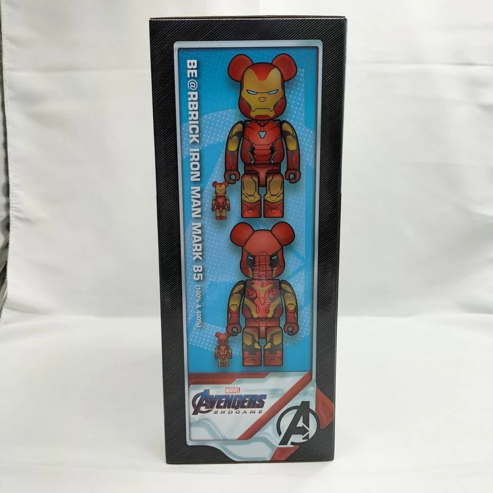 MEDICOM TOY BE@RBRICK 100% y 400% Avengers Endgame Iron Man Mark 85 Set Usado Foto 4 de 4