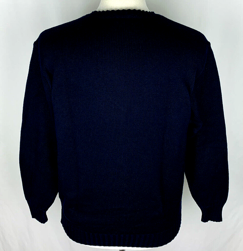 VTG CARLO COLUCCI Mens SIZE 52 (L) Midnight Blue Pullover Crewneck Knit Sweater - Picture 4 of 7