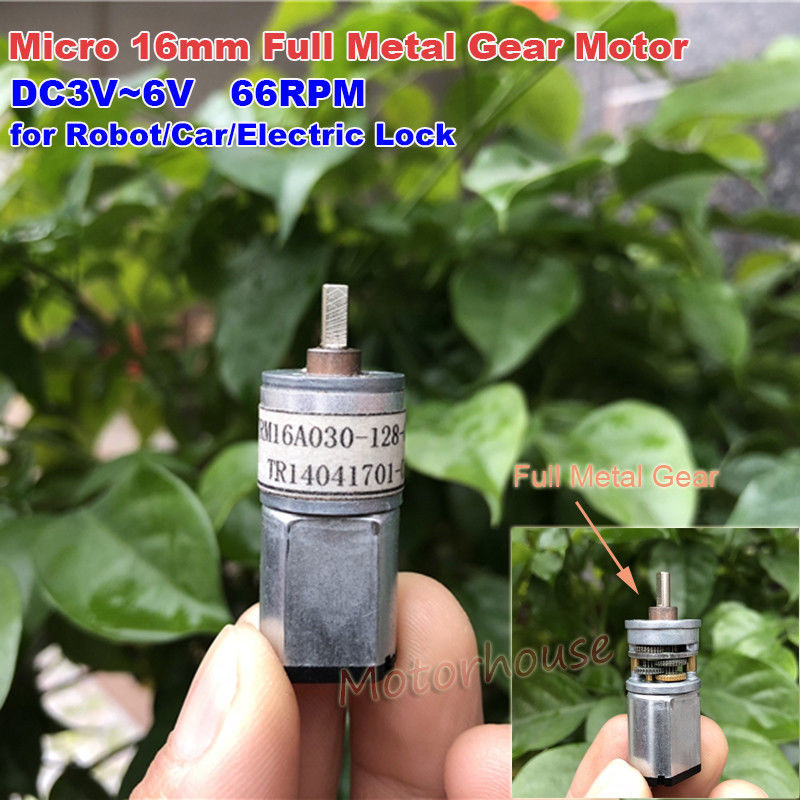 Moteur à Engrenages Métallique Sans Noyau 16mm - Faible Vitesse 98 Tr/min, Fonctionne En 3V à 6V