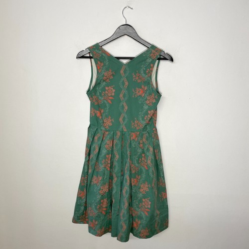 Vintage 1960S Johanna Rappel Dirndl Floral Print Folk Prairie Corset Dress 42 - Picture 6 of 9