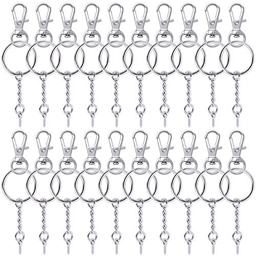 BronaGrand 50 Pieces Metal Swivel Clasps Lanyard Snap Hook Lobster Claw Silver - Picture 1 of 7