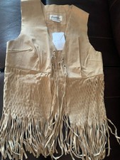New 100% Leather Fring 100% Leather Fringe Hippie Boho Vest Charlotte Russe S