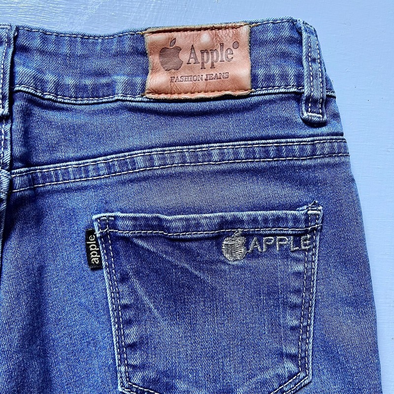 Vtg 90s Apple Fashion Girl’s Skinny Jeans, Ultra Rare Low-Rise Denim, Size 26–27