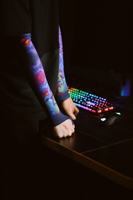 Gaming Arm Sleeve with open glove for PC gamers HyperBeast gift for gamers