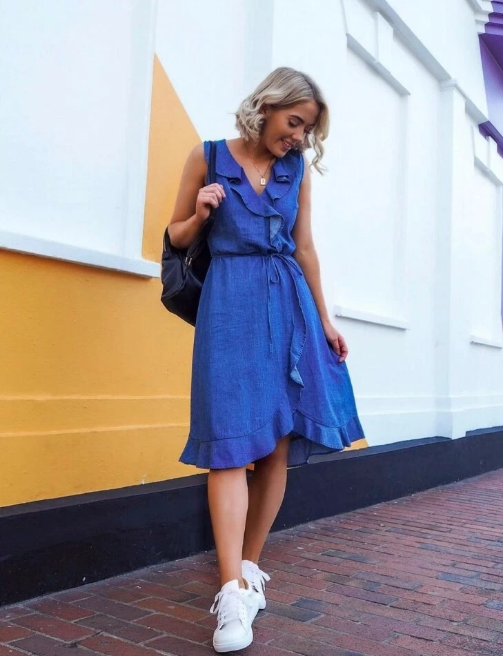 Oasis blue denim clearance dress
