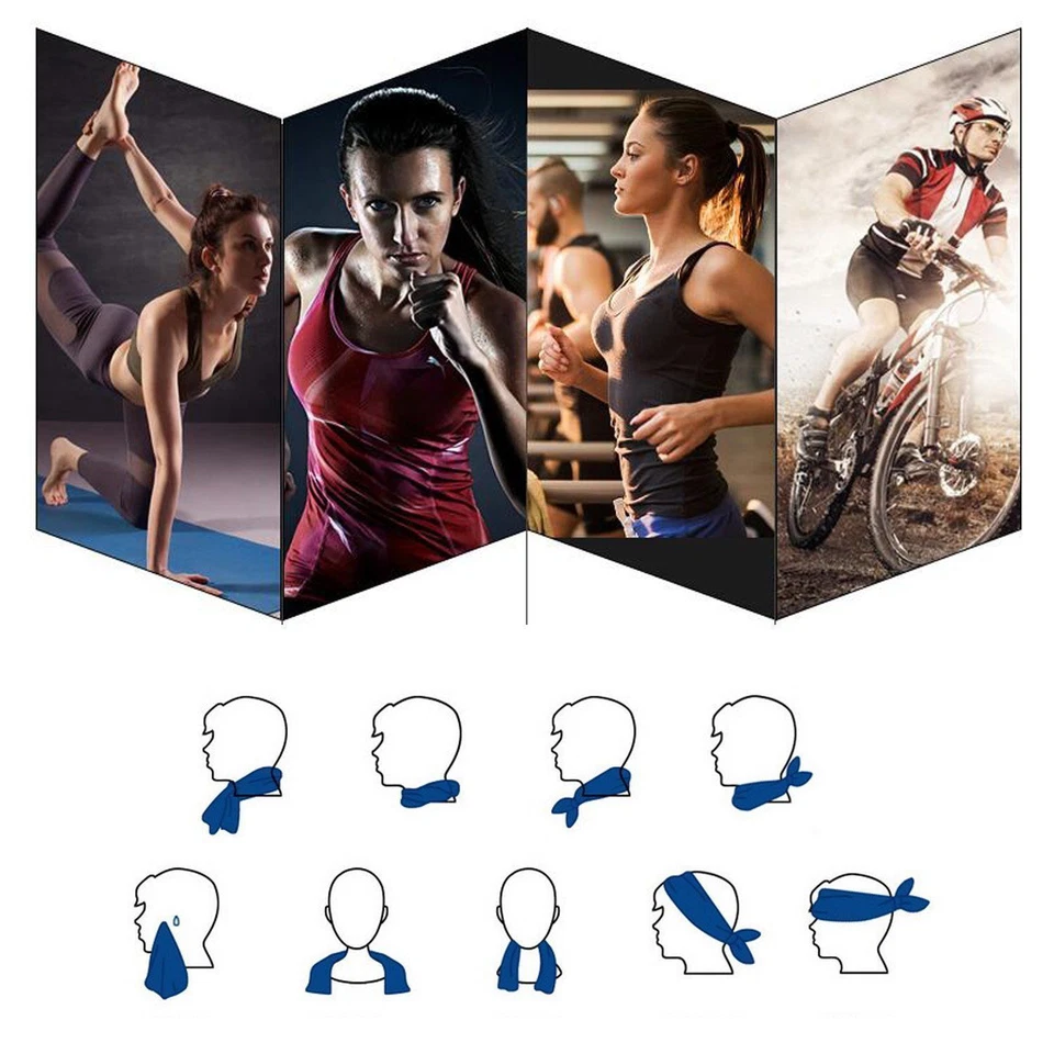 TOALLA DE ENFRIAMIENTO para Gimnasio Yoga Entrenamientos Deportes Correr Correr Fitness Golf Aire Libre Foto 3 de 4
