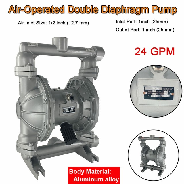 Ports Polypropylene Roughneck AirOperated Double Diaphragm Pump 1in 24