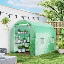 Polytunnel Greenhouse with Roll-up Door, Walk-in Garden Tunnel Warm House Tent