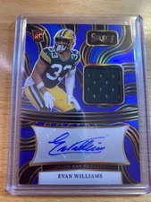 2024 select rookie signature memorabilia blue prism auto /75 Evan Williams