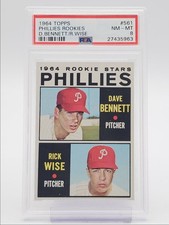 DAVE BENNETT RICK WISE 1964 TOPPS ROOKIE STARS PHILLIES #561 RC PSA 8 Q7113