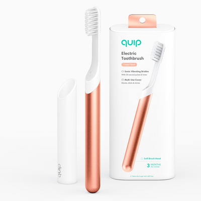 #ad #ad Quip Adult Sonic Electric Toothbrush Copper Metal Soft Bristles 1 Count 1 Pack $18.99