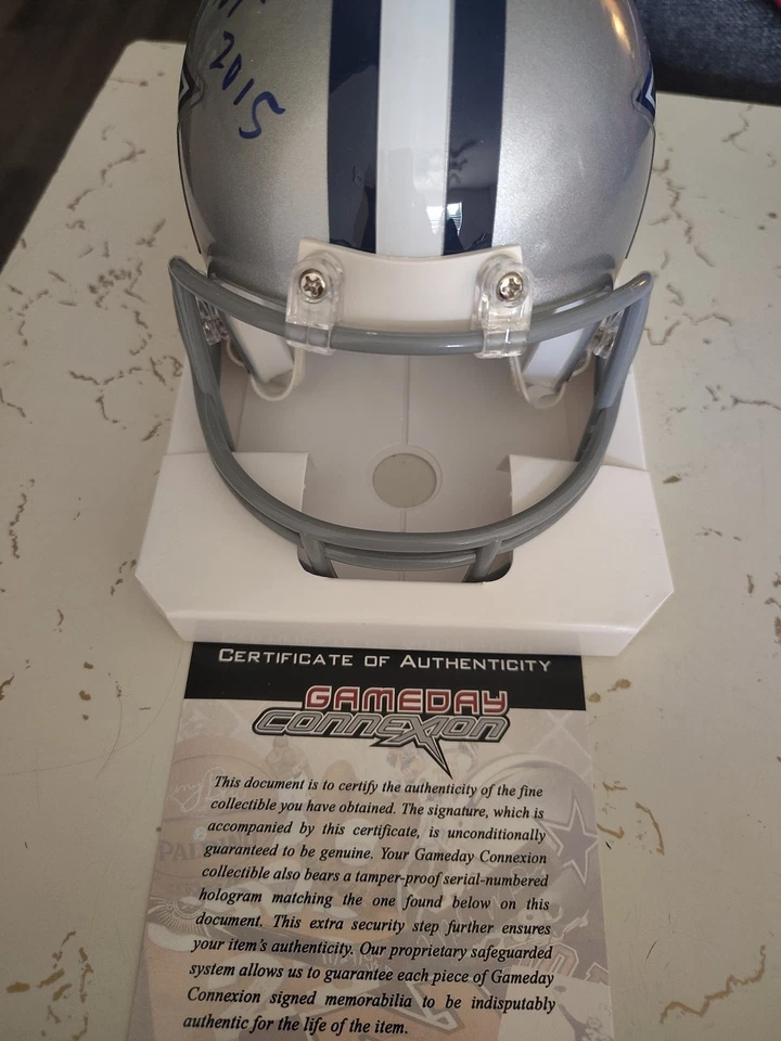 Minicasco Charles Haley Autografiado/HOF 2015 Inscrito Dallas Cowboys TB. Foto 4 de 4