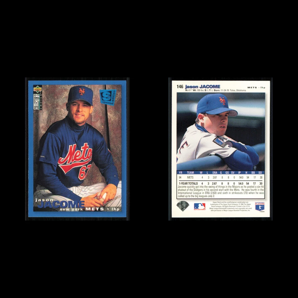 Jason Jacome #146 1995 Collectors Choice SE New York Mets Baseball Card MLB NM - Image 3 of 3