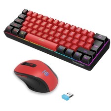 2.4G Wireless Gaming Keyboard and Mouse Combo, 60 Percent Wireless Keyboard a...