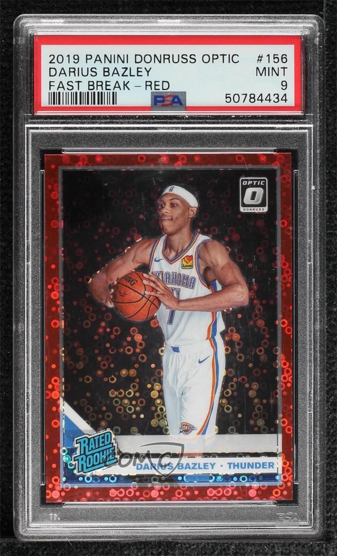 2019 Donruss Optic Fast Break Red Prizm 62/85 Darius Bazley #156 PSA 9 MINT 02i7