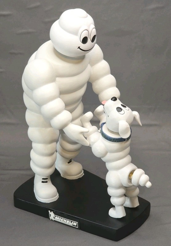 MICHELIN MAN & DOG 8" BOBBLEHEAD DOLL FIGURE PROMOTIONAL ITEM MICHELIN TIRE MAN