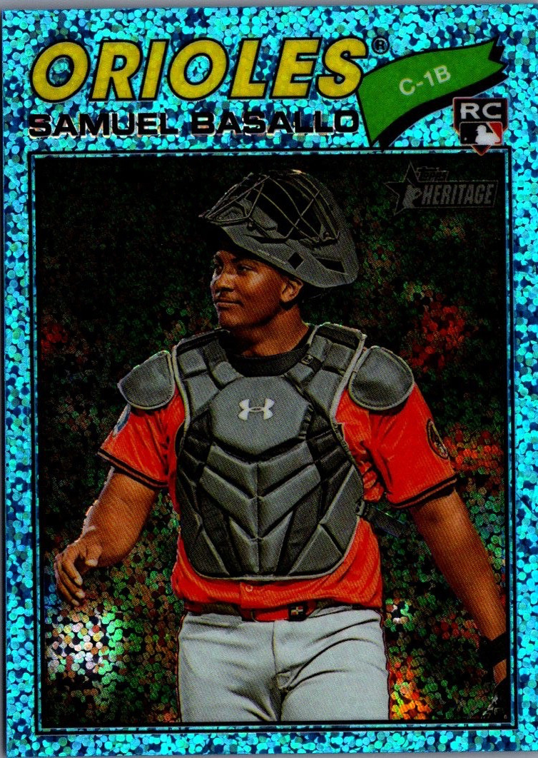 2026 Topps Heritage Chrome Light Blue Sparkle Refractors #175 Samuel Basallo RC