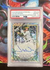 2024 Bowman Sterling Prospect Autographs Jacob Wilson Wave Refractor /125 PSA 10